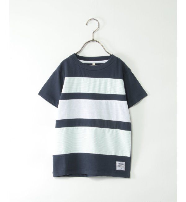 ikka kids「布帛ボーダー切り替えTシャツ（120~160cm）」|Tシャツ・カットソー|