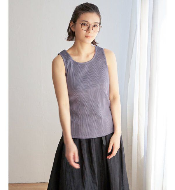 Lbc with Life「コットンUSAランダムテレコタンクトップ」|キャミソール|