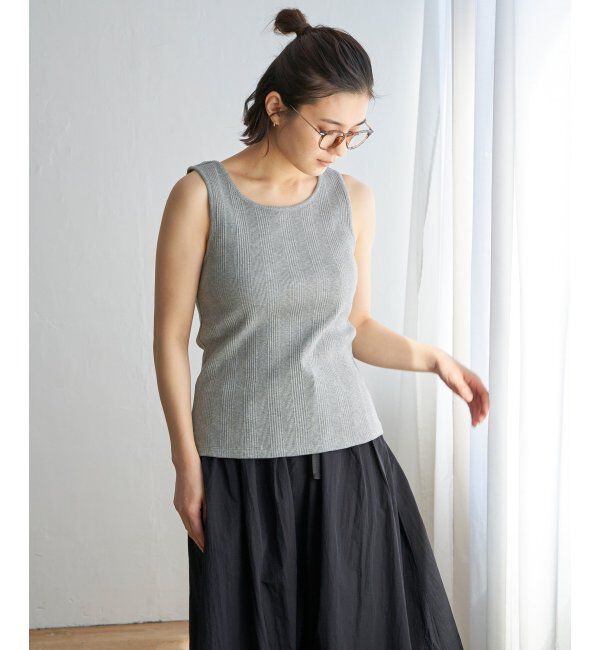 Lbc with Life「コットンUSAランダムテレコタンクトップ」|キャミソール|