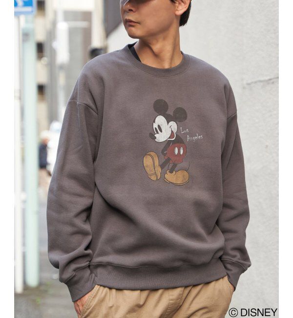 VENCE share style「ミッキーマウス 裏起毛スウェット」|スウェット・ジャージ|ブラック
