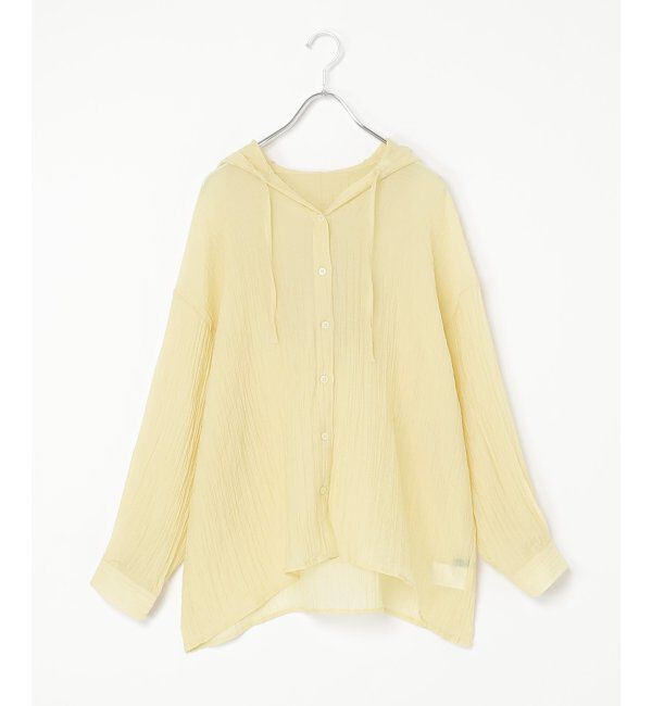 VENCE share style「シアーワッシャーフーディーシャツ」|シャツ・ブラウス|イエロー