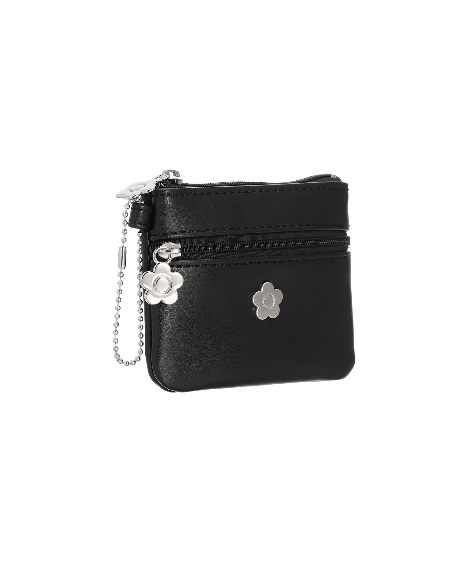 MARY QUANT「デイジーメタル 2ファスナーポーチミニミニ」|ポーチ|