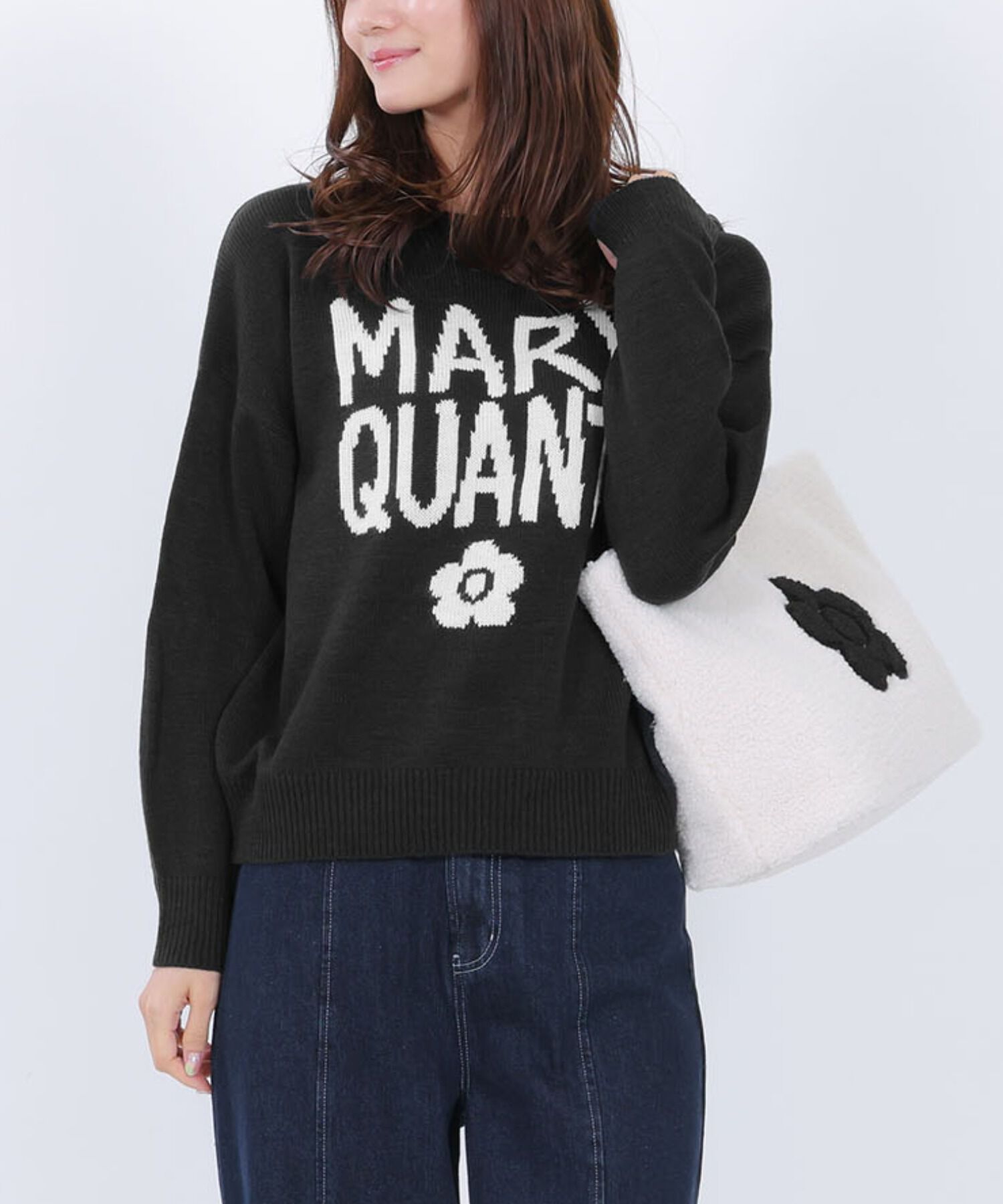 MARY QUANT「ペイントロゴニット プルオーバー」|スウェット・ジャージ|ブラック