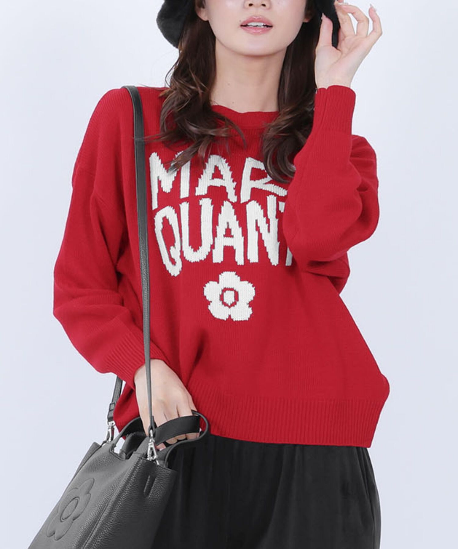 MARY QUANT「ペイントロゴニット プルオーバー」|スウェット・ジャージ|レッド