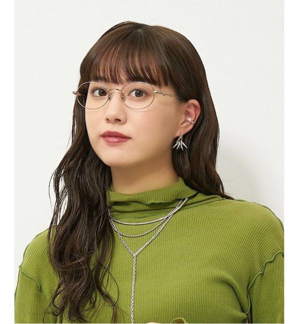  「【LOVE BY e.m.コラボ】&ldquo;staccato&rdquo;｜オーバル型メタルフレーム｜Zoff｜LOVE BY e.m. レンズ交換券付」|メガネ|ブラウン