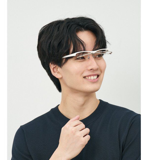  「ウェリントン型 メガネ(跳ね上げ式) ズレ落ち防止 伊達メガネ 度付きメガネ ｜FLIP UP  レンズ交換券付」|メガネ|