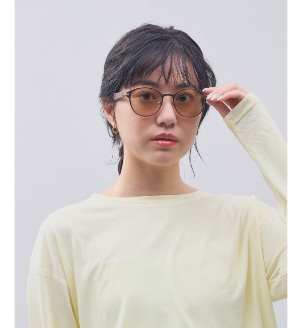  「SUNCUTGlasses/UV100%CUT サングラス レザー調 ラバーテンプル 紫外線対策 UV対策 UVカット ズレ落ち防止」|サングラス|