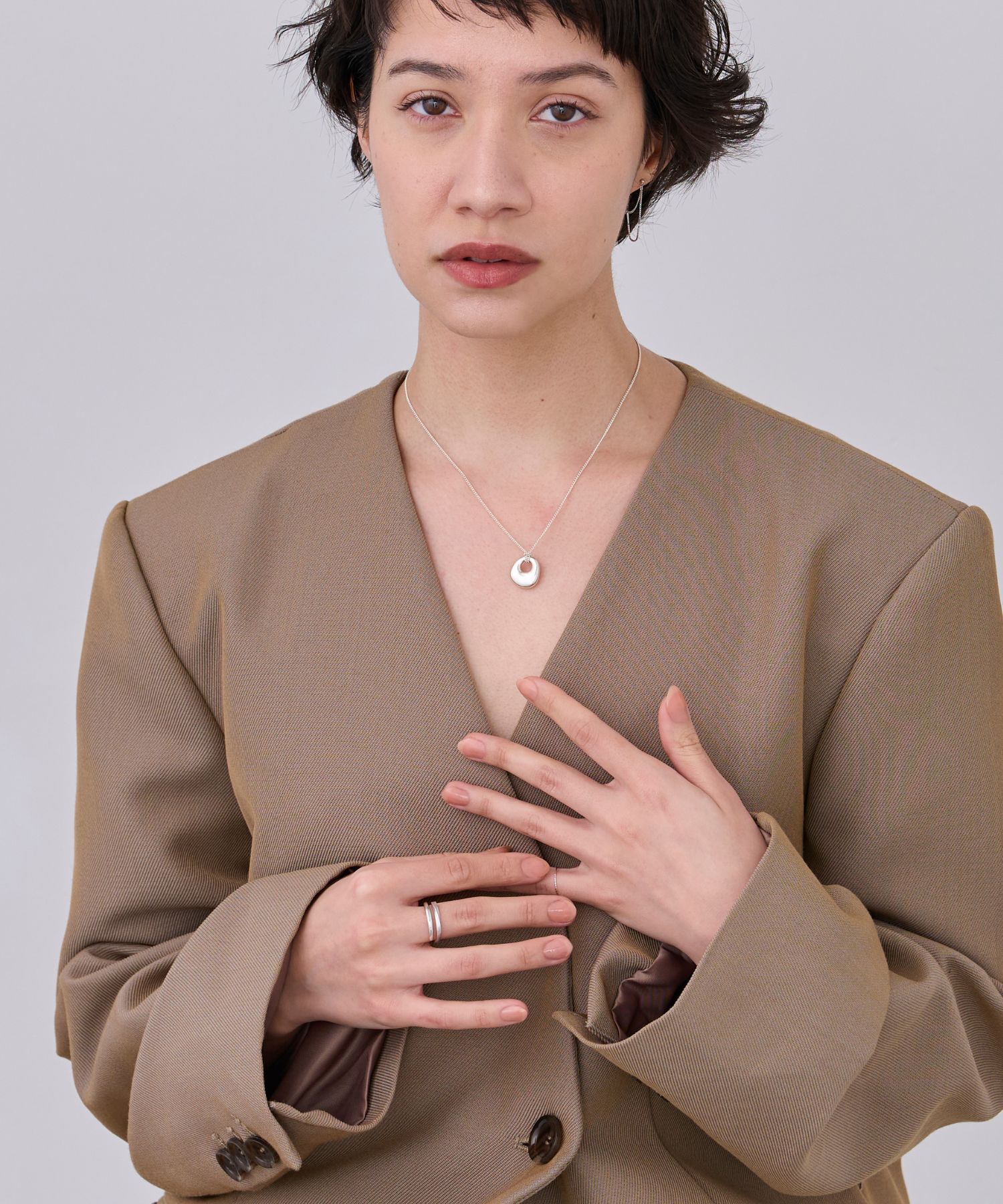 JUPITER「【SV925】ダイヤモンドカーブリング/シルバー」|リング|