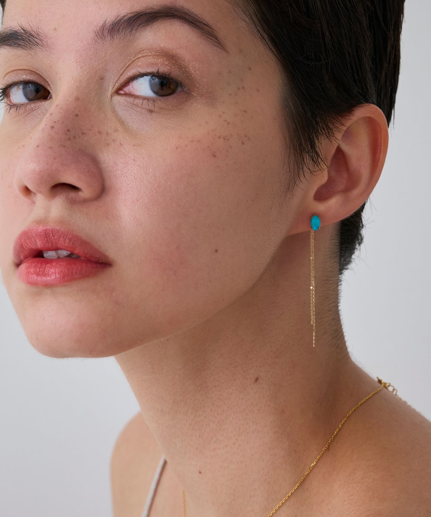 JUPITER「【K10】シャーベットカラー天然石ピアス/ターコイズ」|ピアス|