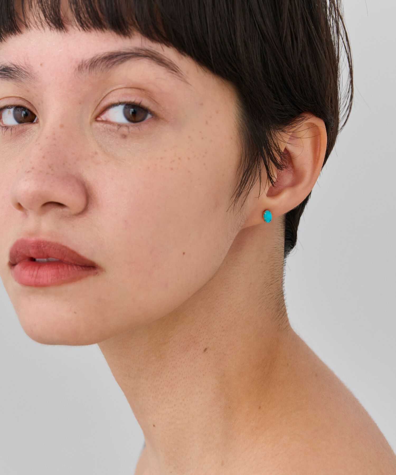 JUPITER「【K10】シャーベットカラー天然石ピアス/ターコイズ」|ピアス|