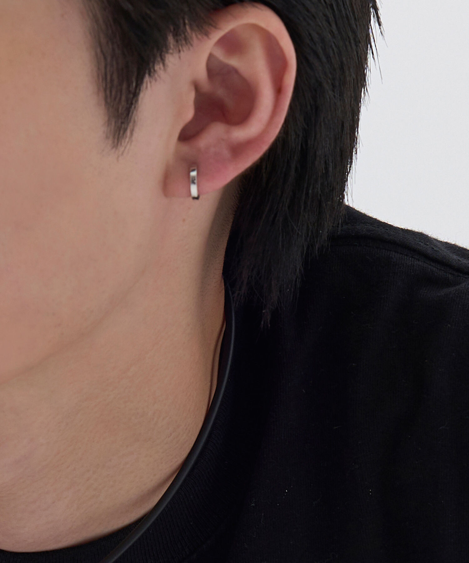 JUPITER「【シリーズ累計販売 2000点突破！】【K10】ストレートフープピアス/片耳/ ユニセックス/シルバー」|ピアス|