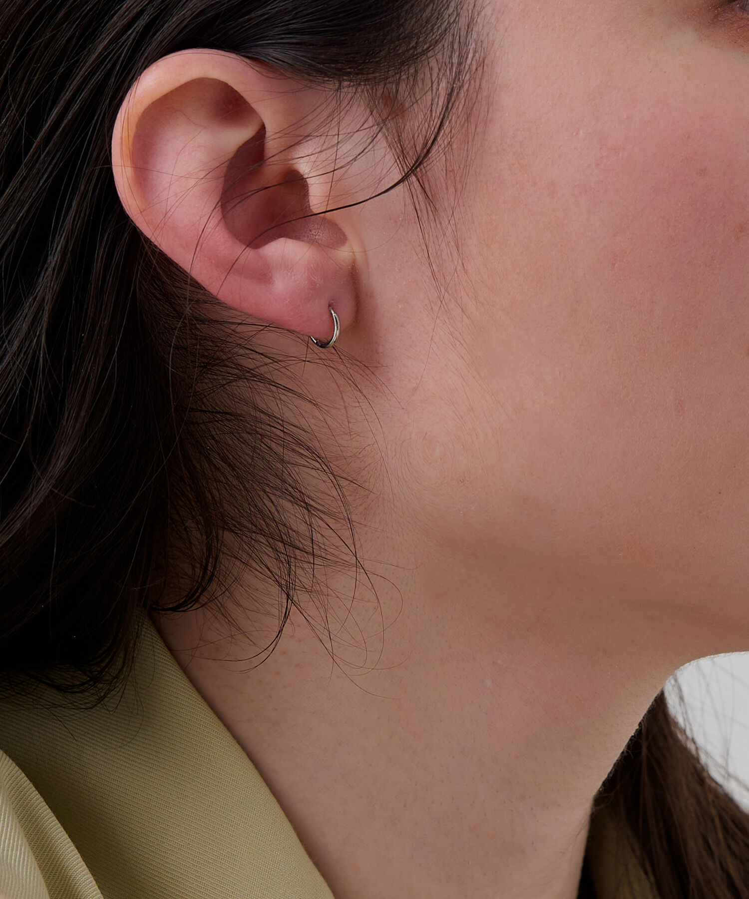 Phoebe「【シリーズ累計販売10000点突破！】金属アレルギー対応 ミニフープピアス　シルバー/サージカルステンレス」|ピアス|