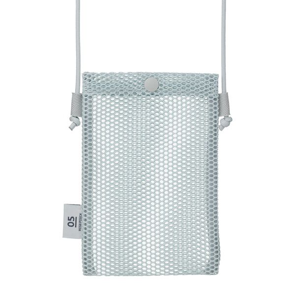 「スマホショルダーポーチ／メッシュコレクション」|モバイルケース|グレー