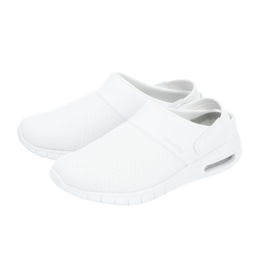 BACKYARD FAMILY「ナースシューズ ピュアウォーカー 通販 疲れにくい ナースサンダル 静音 白 ホワイト 疲れない」|スリッポン|ホワイト1