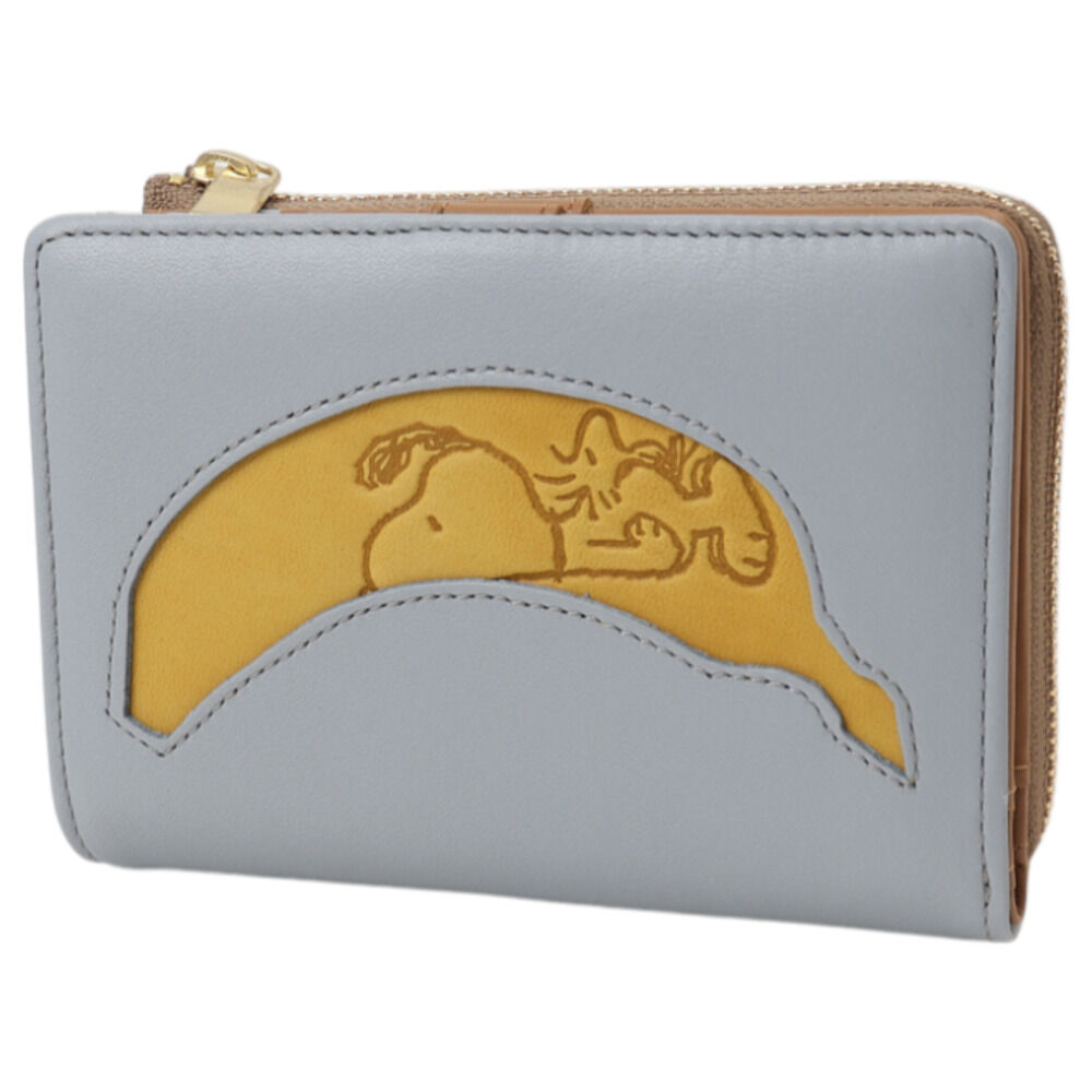 BACKYARD FAMILY「スヌーピー 財布 二つ折り 通販 SNOOPY 73532 レザー 本革 牛革 二つ折り財布」|財布|イエロー1