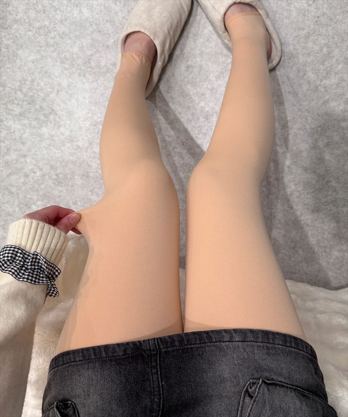 BACKYARD FAMILY「フェイクタイツ 裏起毛 肌色 通販 フェイク タイツ ストッキング風 ベージュ 肌色のタイツ」|その他|