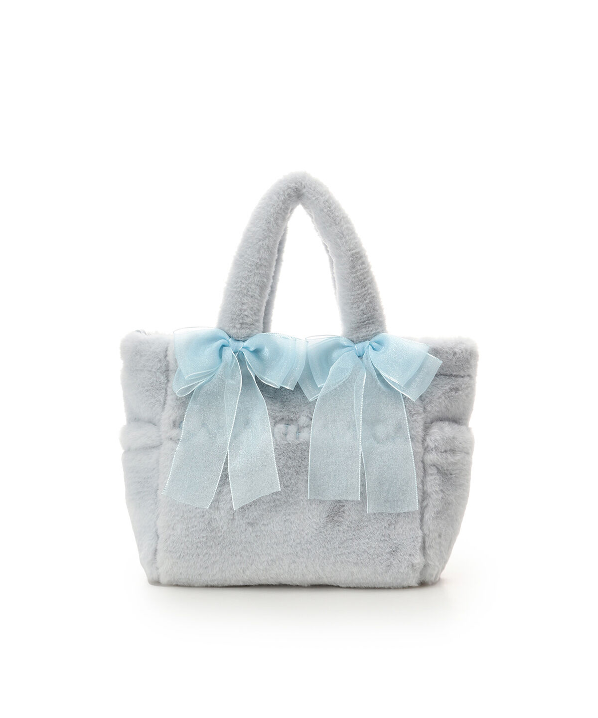 Samantha Vega「シフォンリボンファーハンドバッグ」|ハンドバッグ|ライトブルー