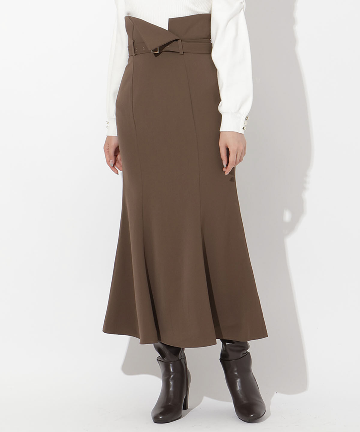 アンドクチュール「ウエスト折り返しマーメイドスカート」|スカート|