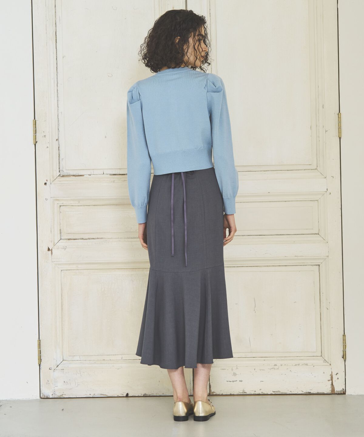 アンドクチュール「アシメギャザーマーメイドスカート」|スカート|