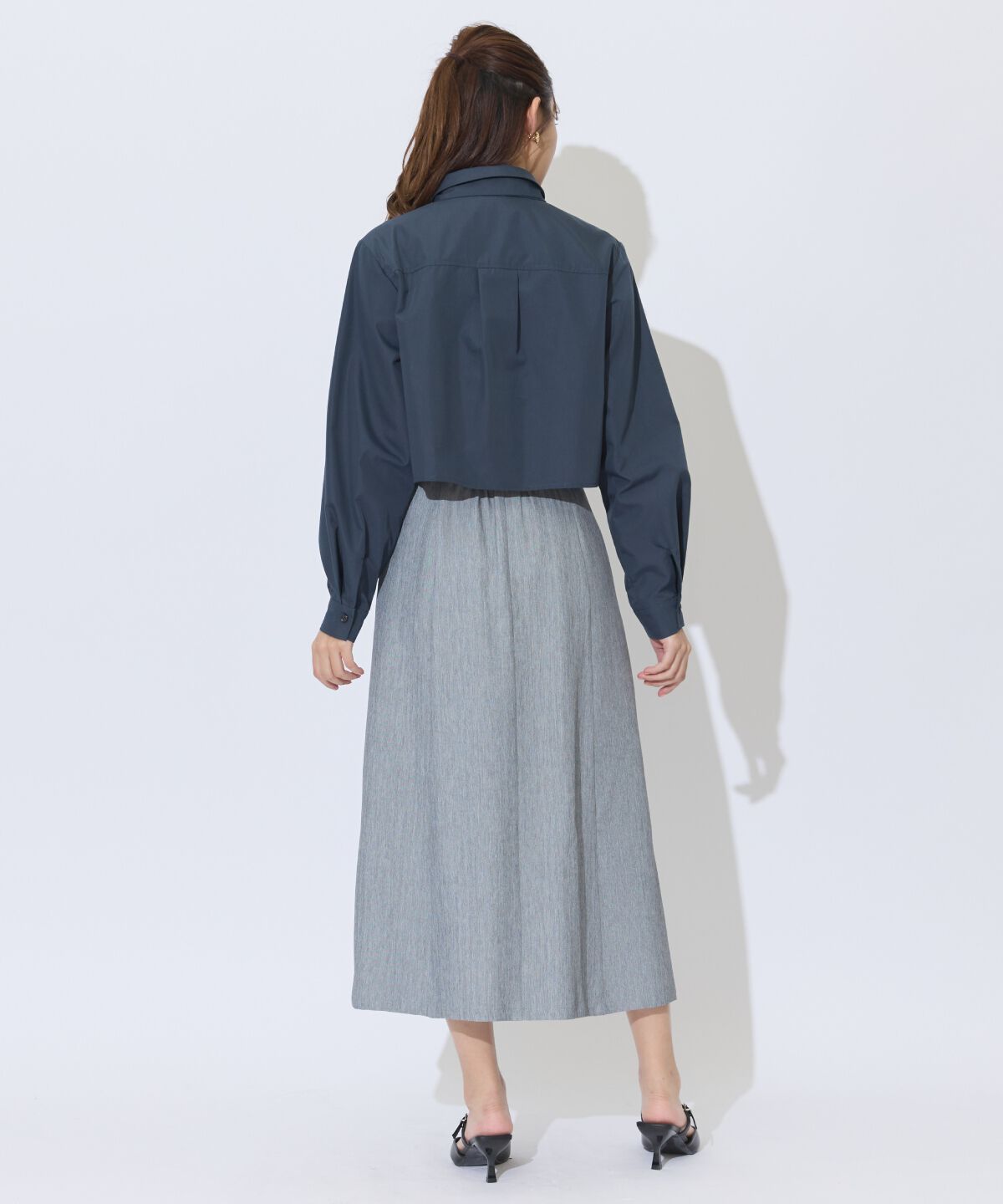 アンドクチュール「サイドレースアップリボンスリットスカート」|タイト|