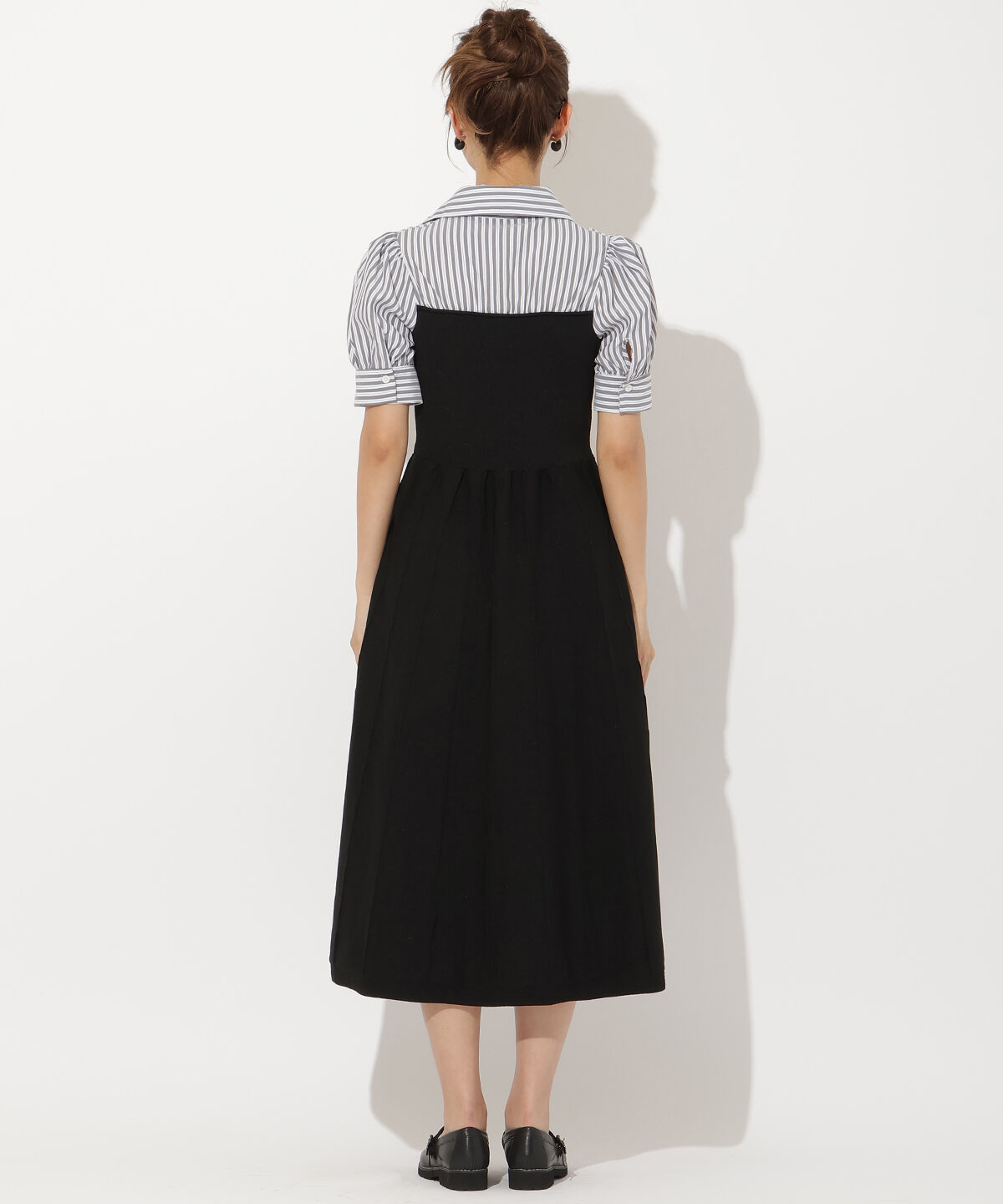 アンドクチュール「シャツドッキング配色ワンピース」|ワンピース|