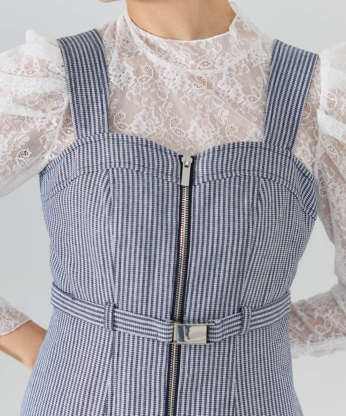 REDYAZEL「サイドプリーツジャンパースカート」|ジャンパースカート|