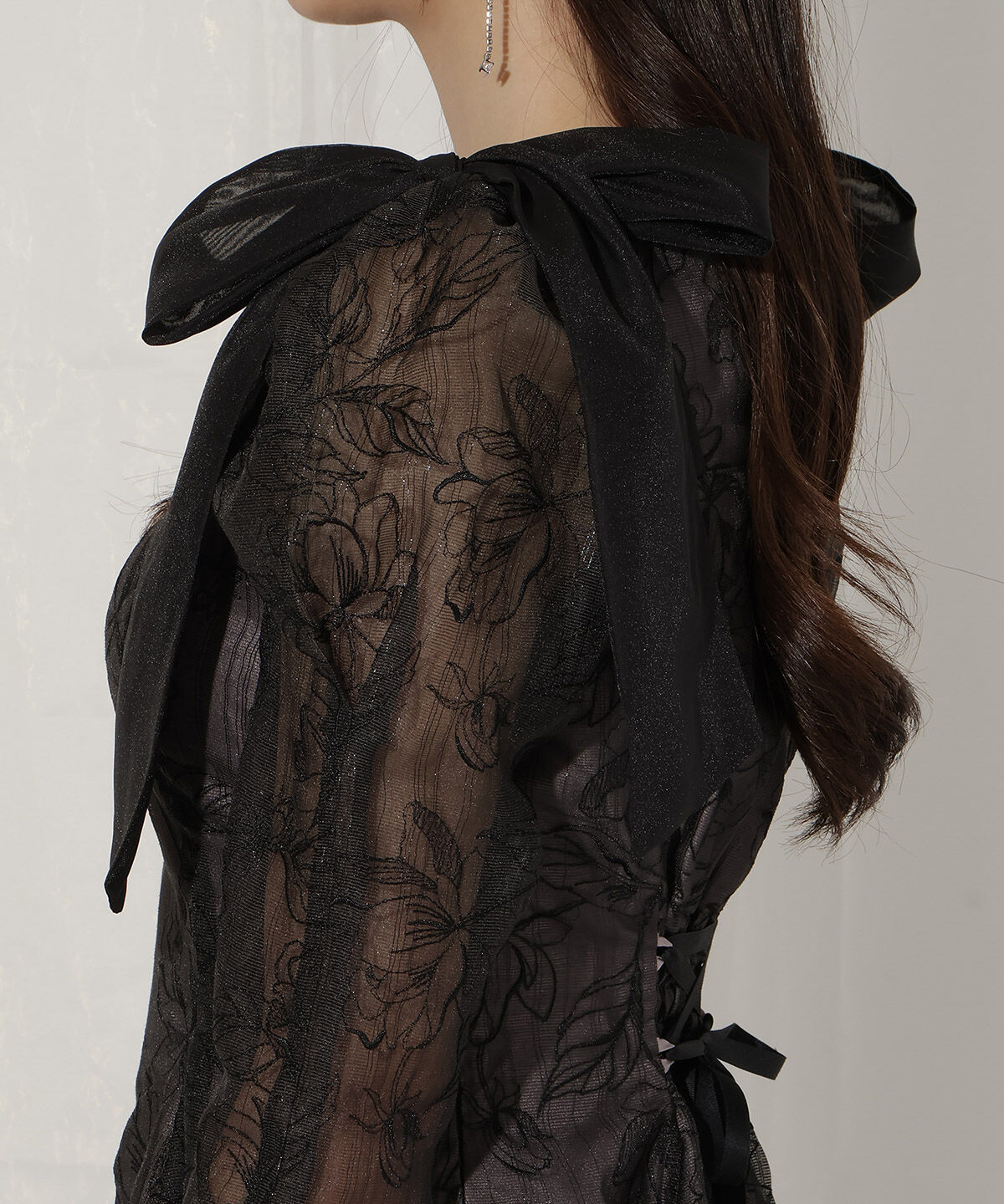 WILLSELECTION「フラワー刺繍肩リボンドレス」|ドレス|