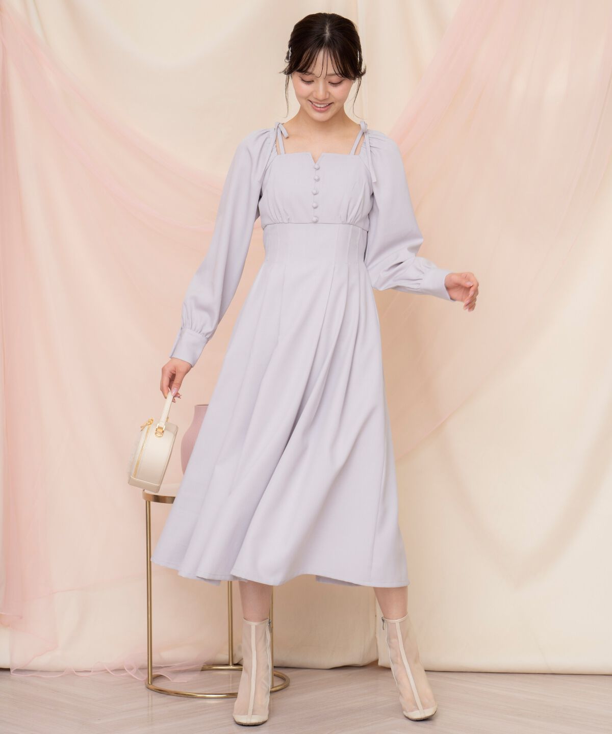 WILLSELECTION「ショルダーリボンタックフレアワンピース」|ワンピース|