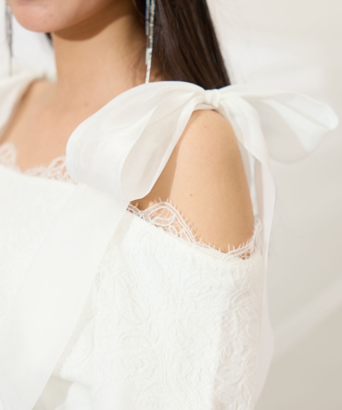 WILLSELECTION「レーストリミング肩リボンニット」|ニット・セーター|