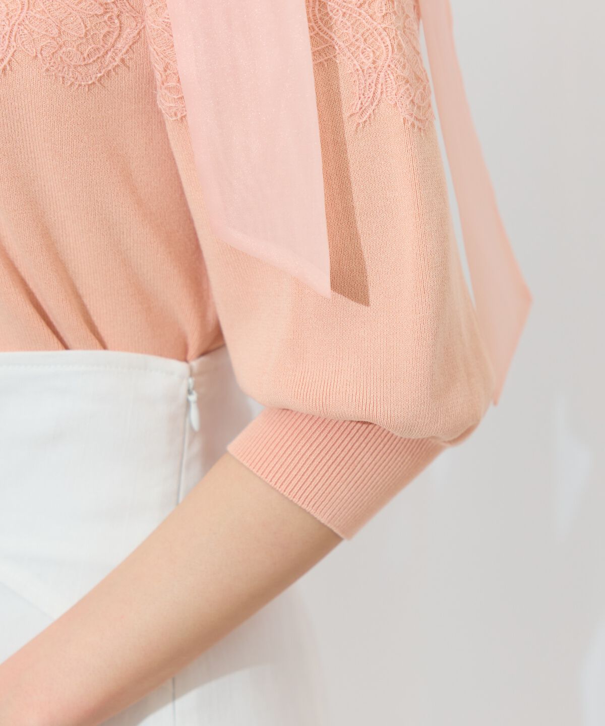 WILLSELECTION「レーストリミング肩リボンニット」|ニット・セーター|