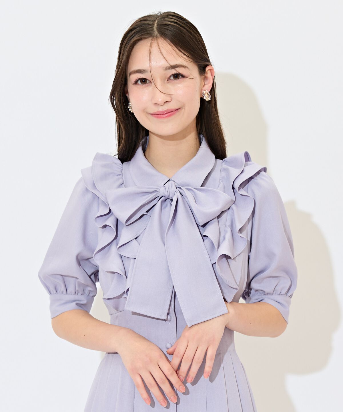 WILLSELECTION「ラッフルリボンタイシャツワンピース」|ワンピース|