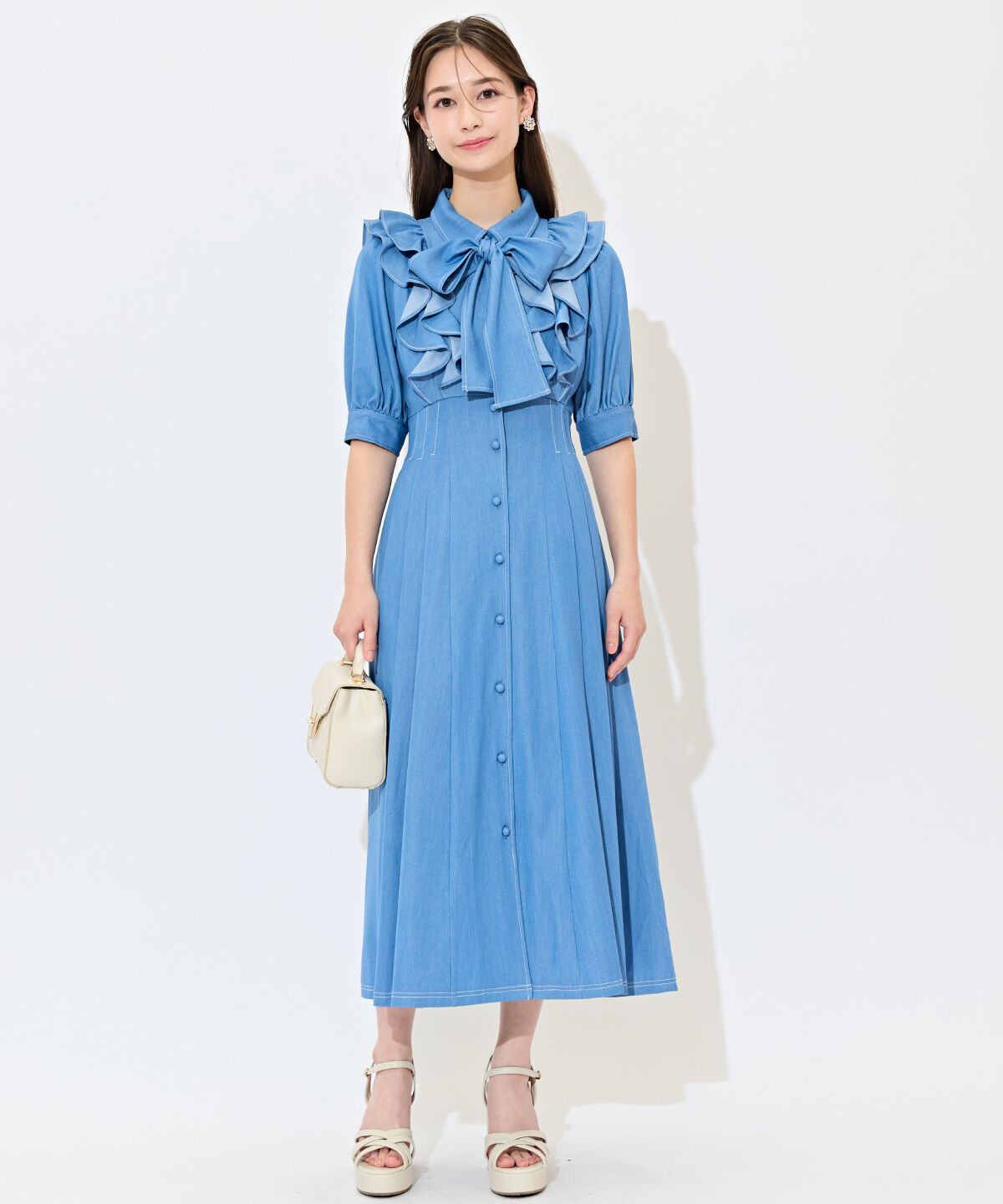 WILLSELECTION「ラッフルリボンタイシャツワンピース」|ワンピース|