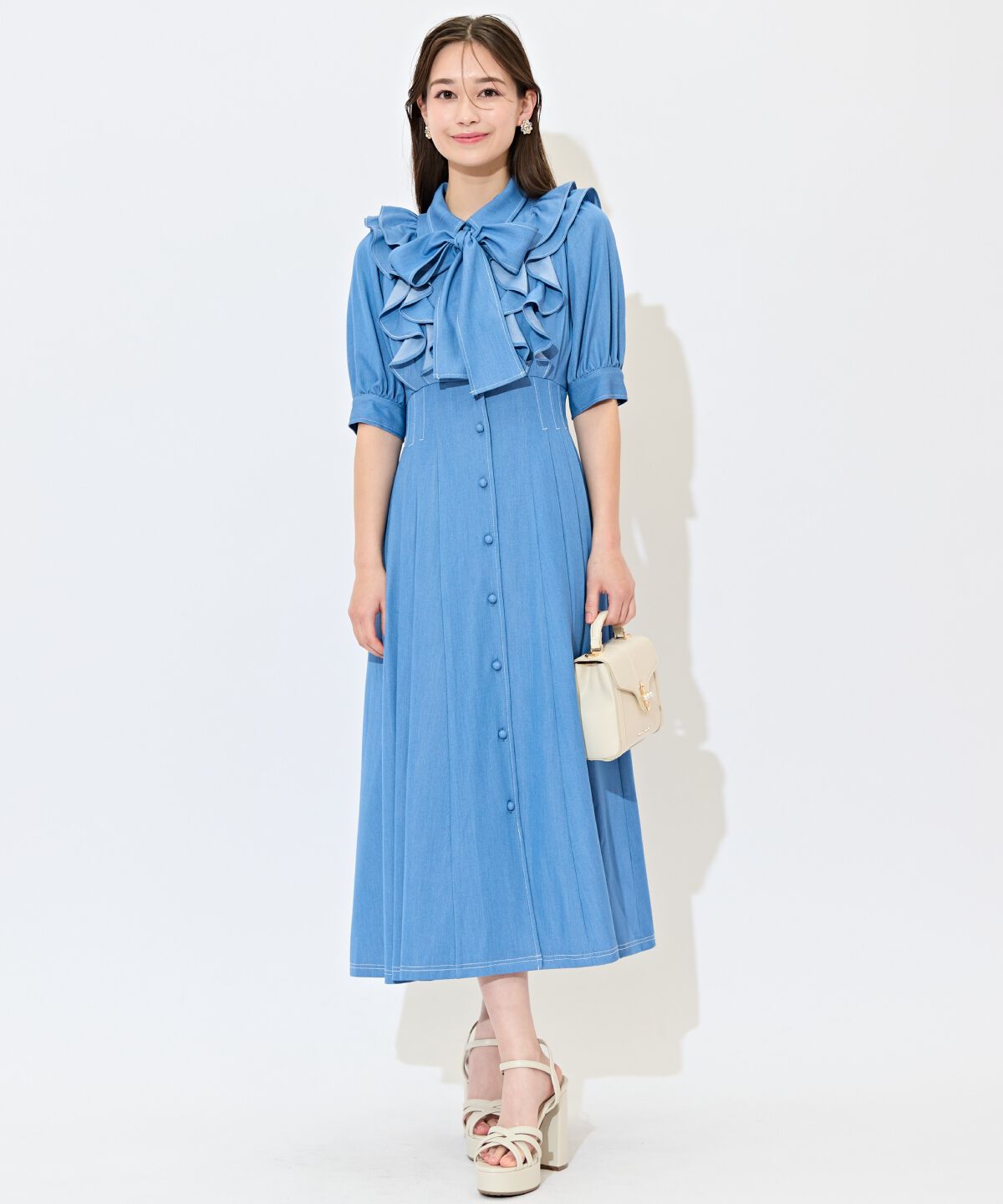 WILLSELECTION「ラッフルリボンタイシャツワンピース」|ワンピース|