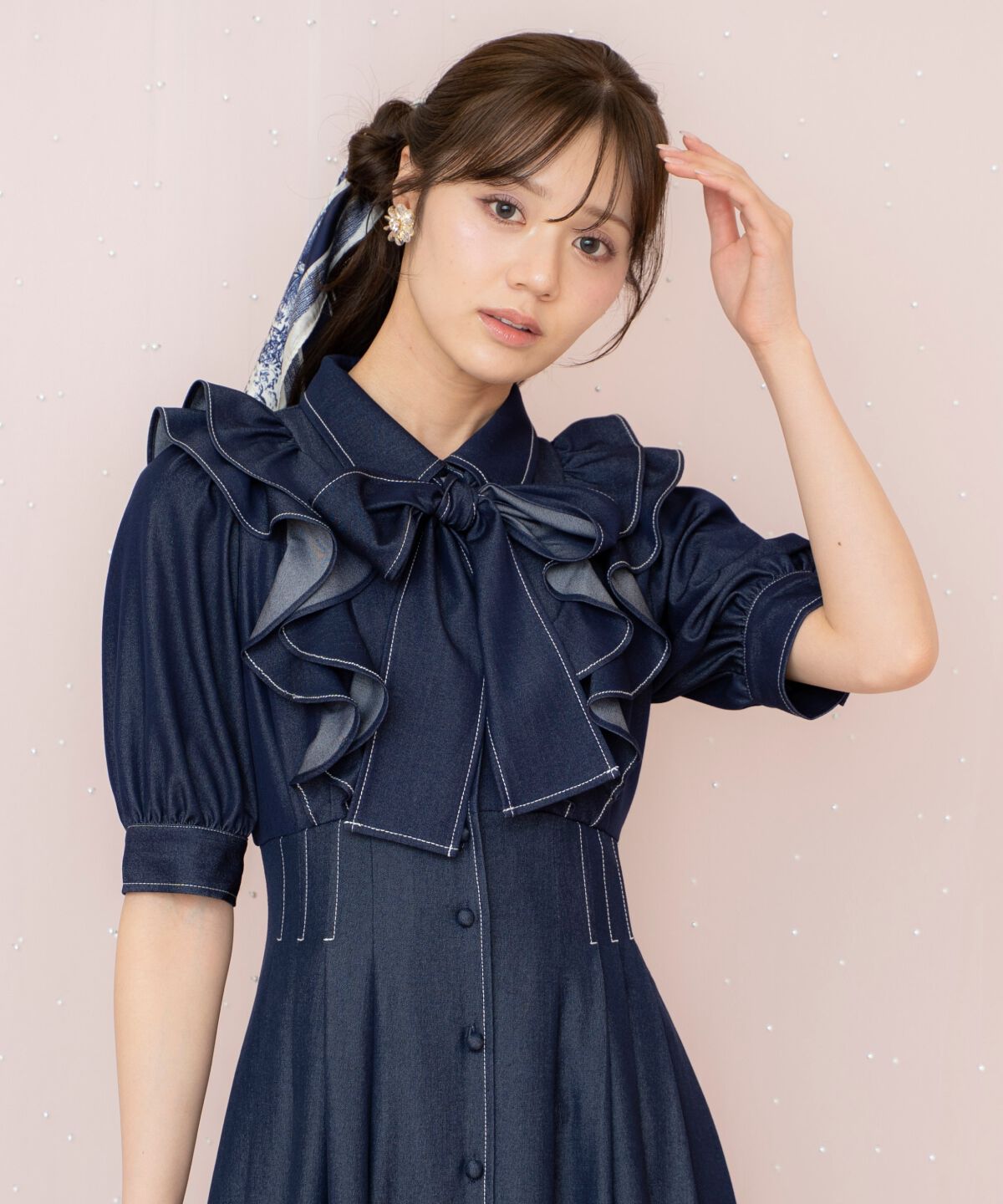 WILLSELECTION「ラッフルリボンタイシャツワンピース」|ワンピース|