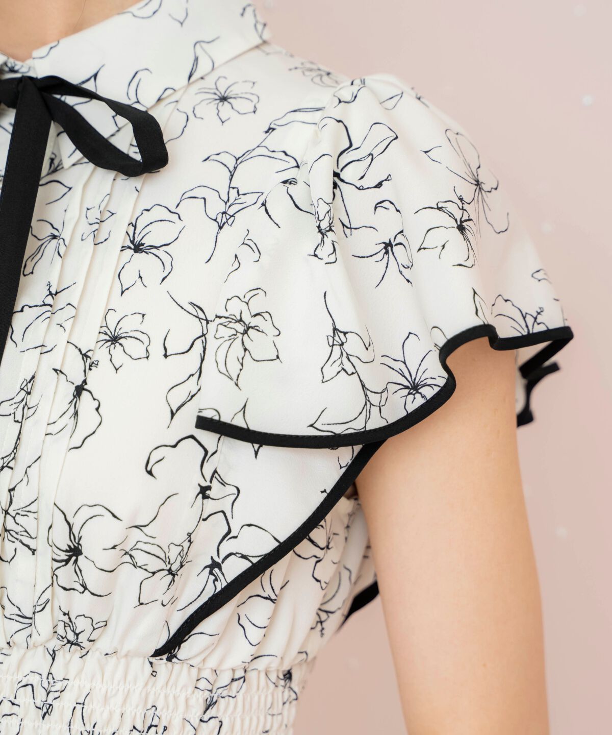 WILLSELECTION「ラインフラワーパイピングティアードワンピース」|ワンピース|