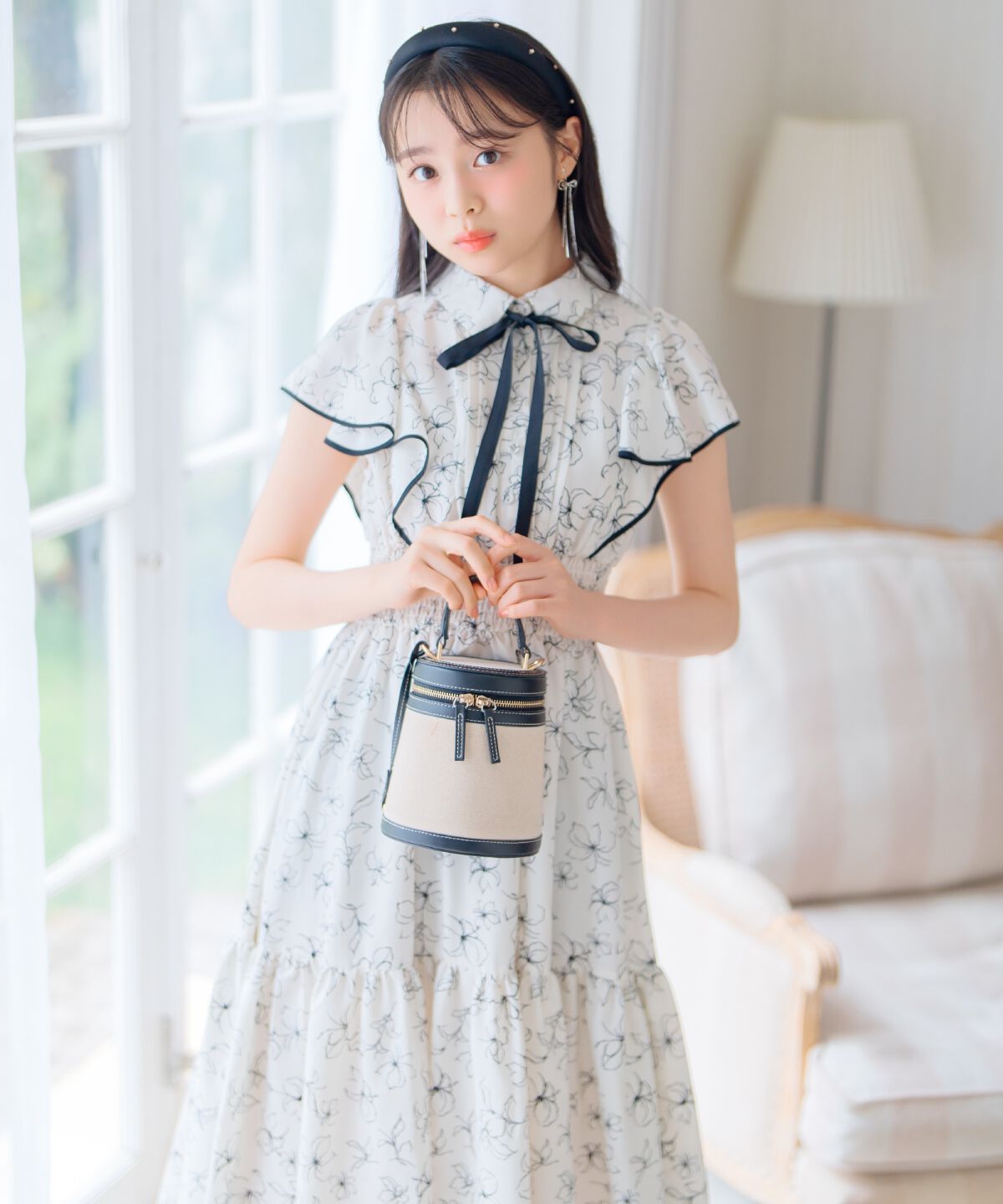 WILLSELECTION「ラインフラワーパイピングティアードワンピース」|ワンピース|