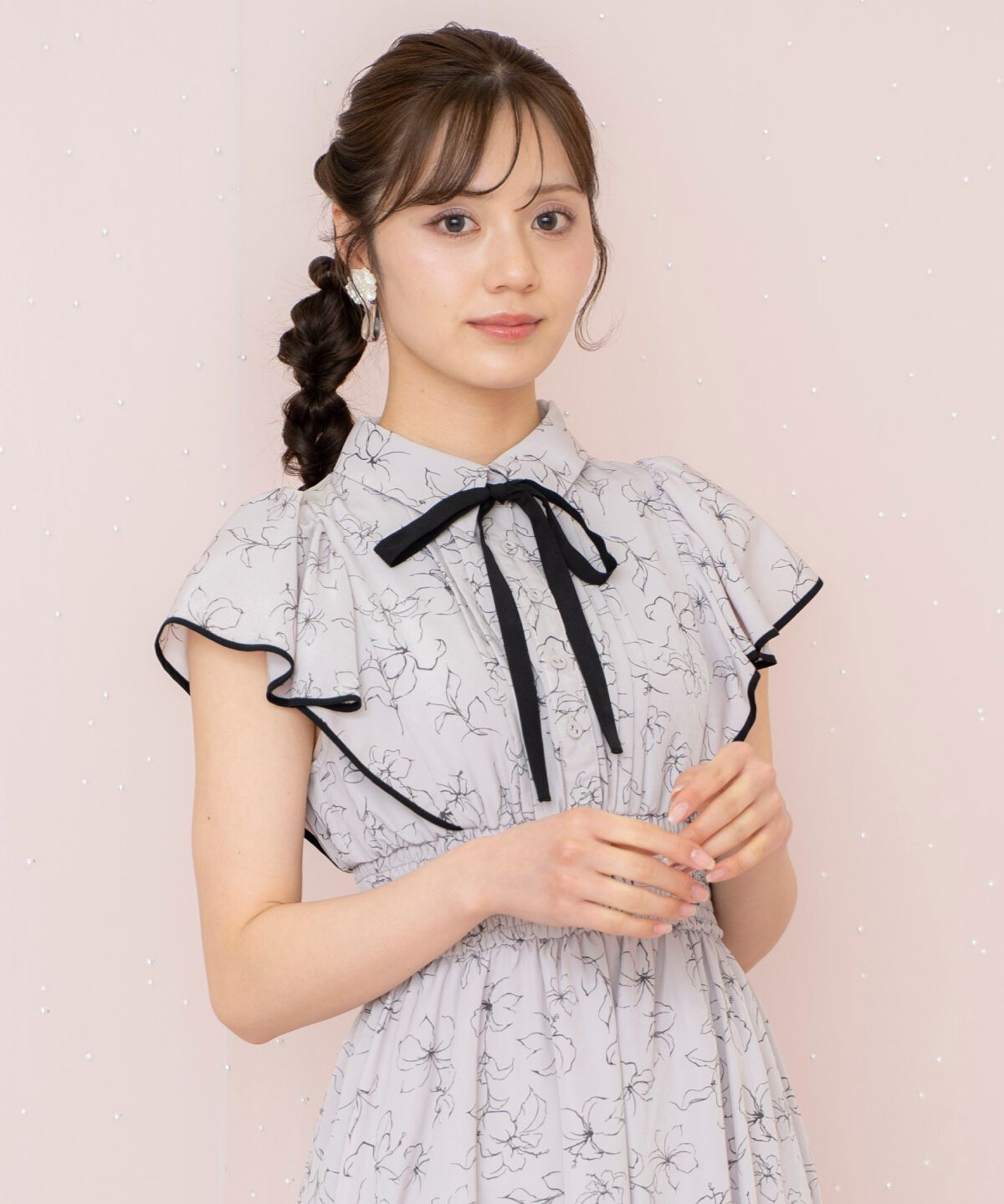 WILLSELECTION「ラインフラワーパイピングティアードワンピース」|ワンピース|