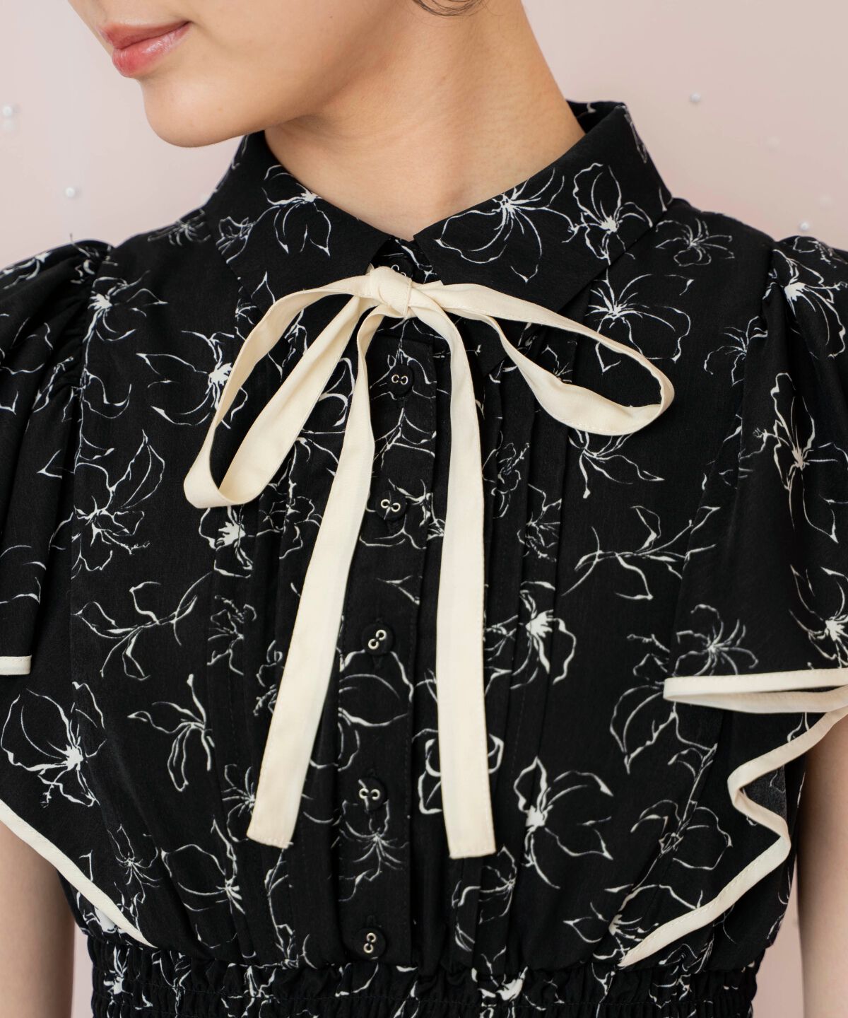 WILLSELECTION「ラインフラワーパイピングティアードワンピース」|ワンピース|