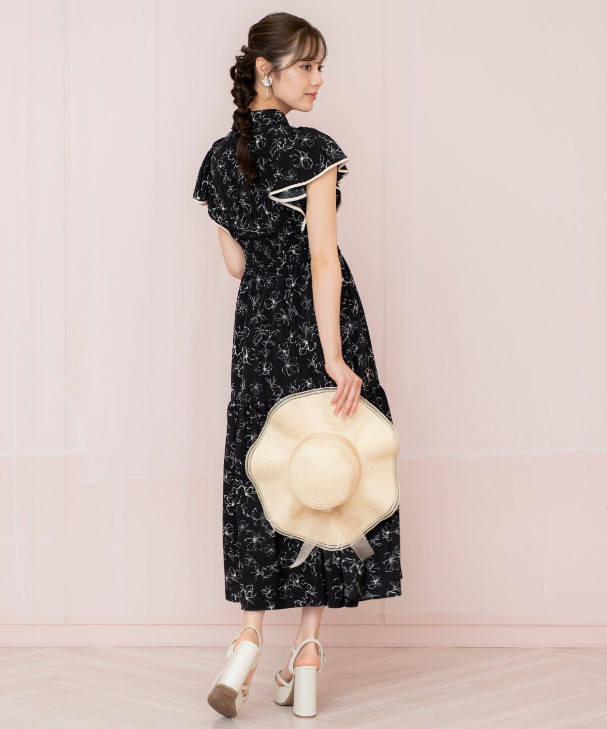 WILLSELECTION「ラインフラワーパイピングティアードワンピース」|ワンピース|