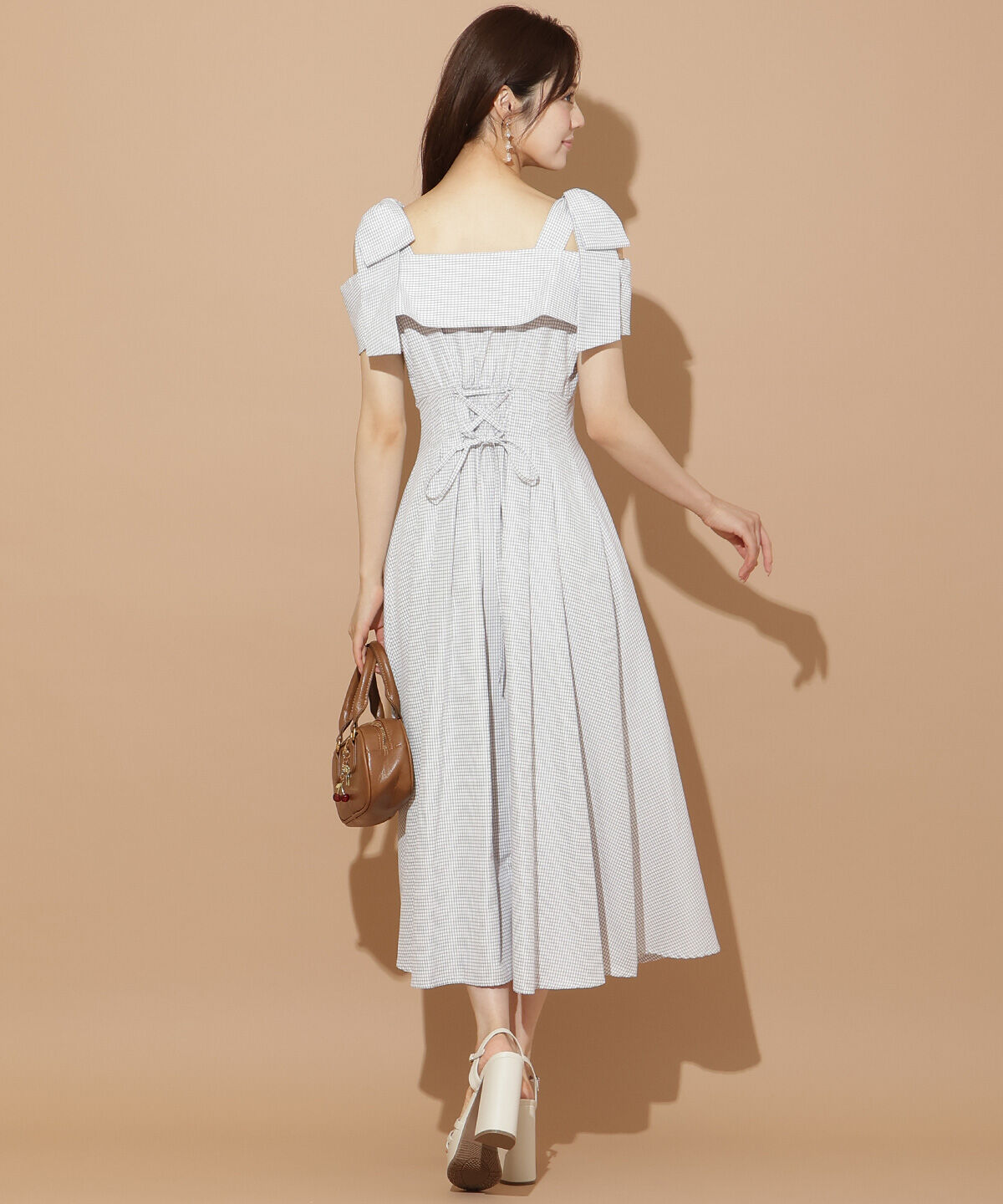 WILLSELECTION「リボンストラップオフショルシャツワンピース」|ワンピース|