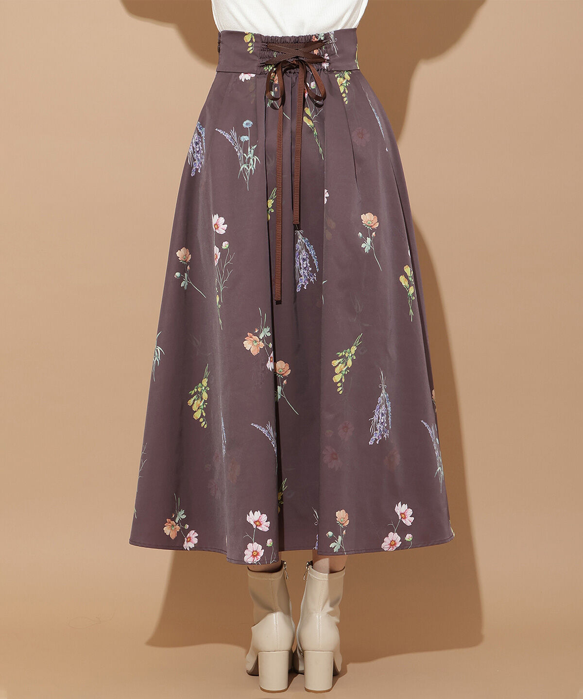 WILLSELECTION「オータムボタニカルフラワータックスカート」|フレア|