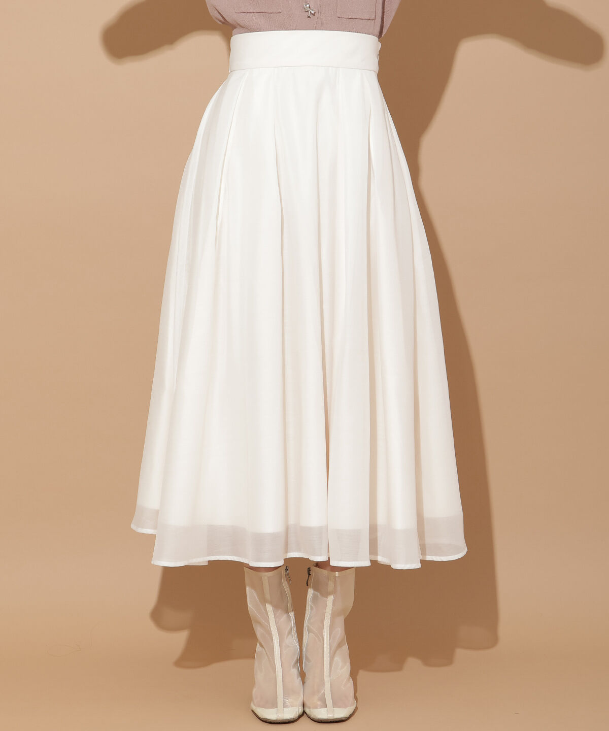 WILLSELECTION「オーガンジータックフレアスカート」|フレア|