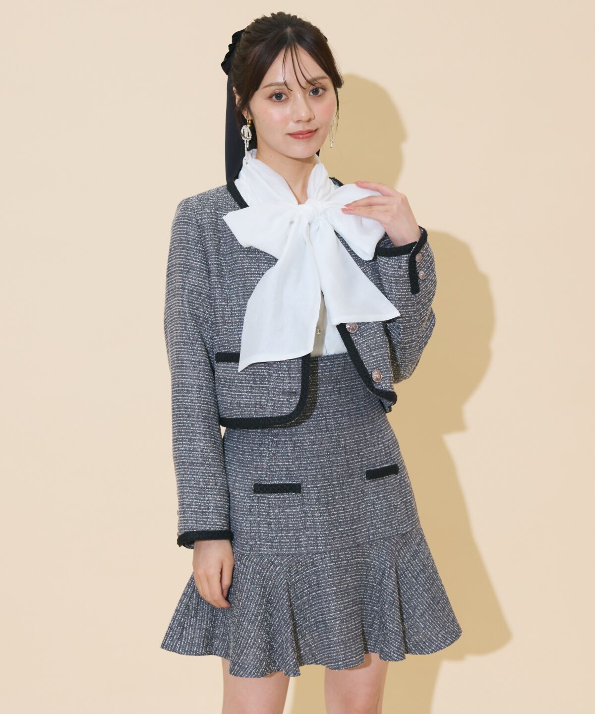 WILLSELECTION「ブレードデザインツイードミニスカート」|フレア|