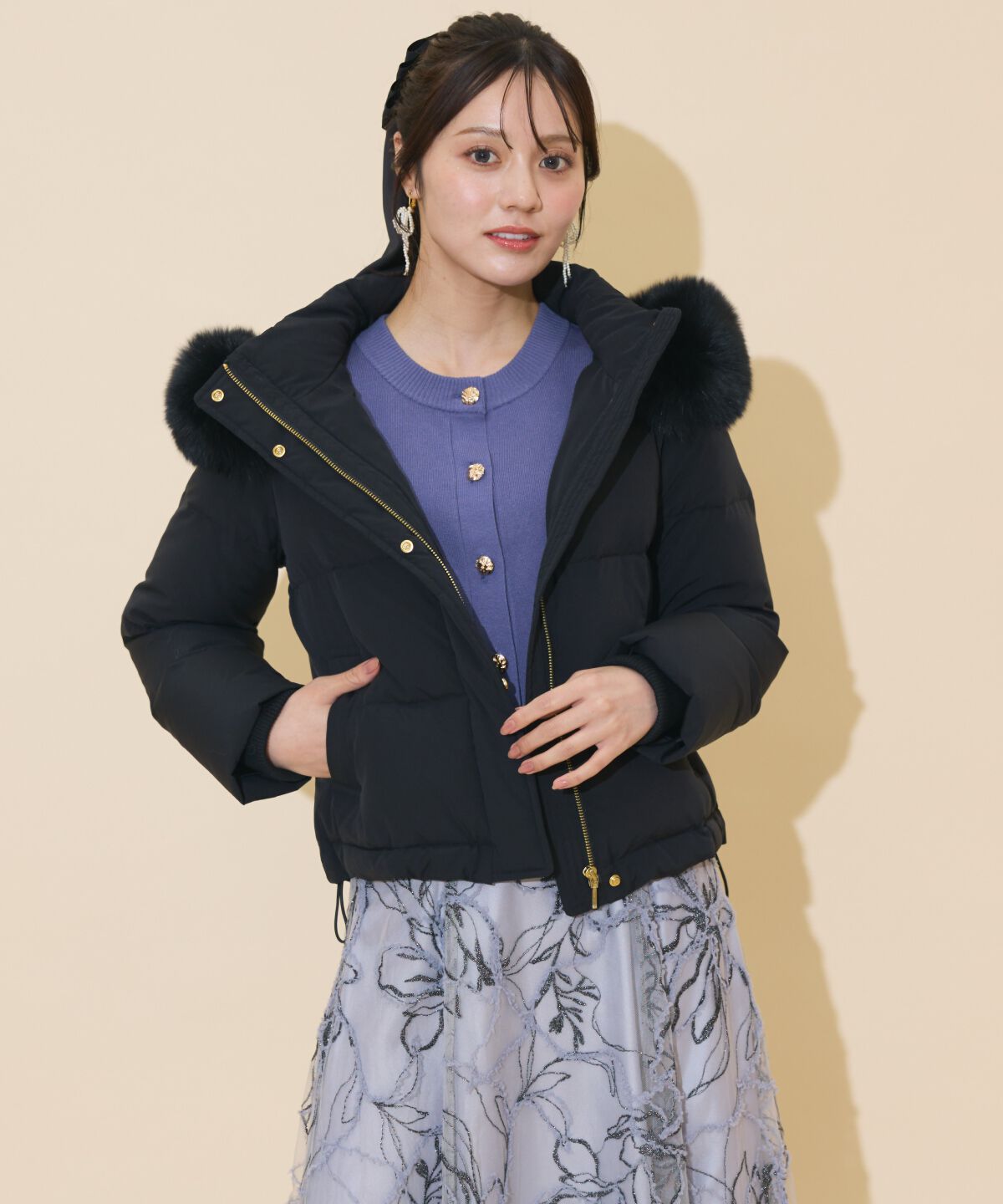 WILLSELECTION「ファー付きショートダウン」|ダウン|