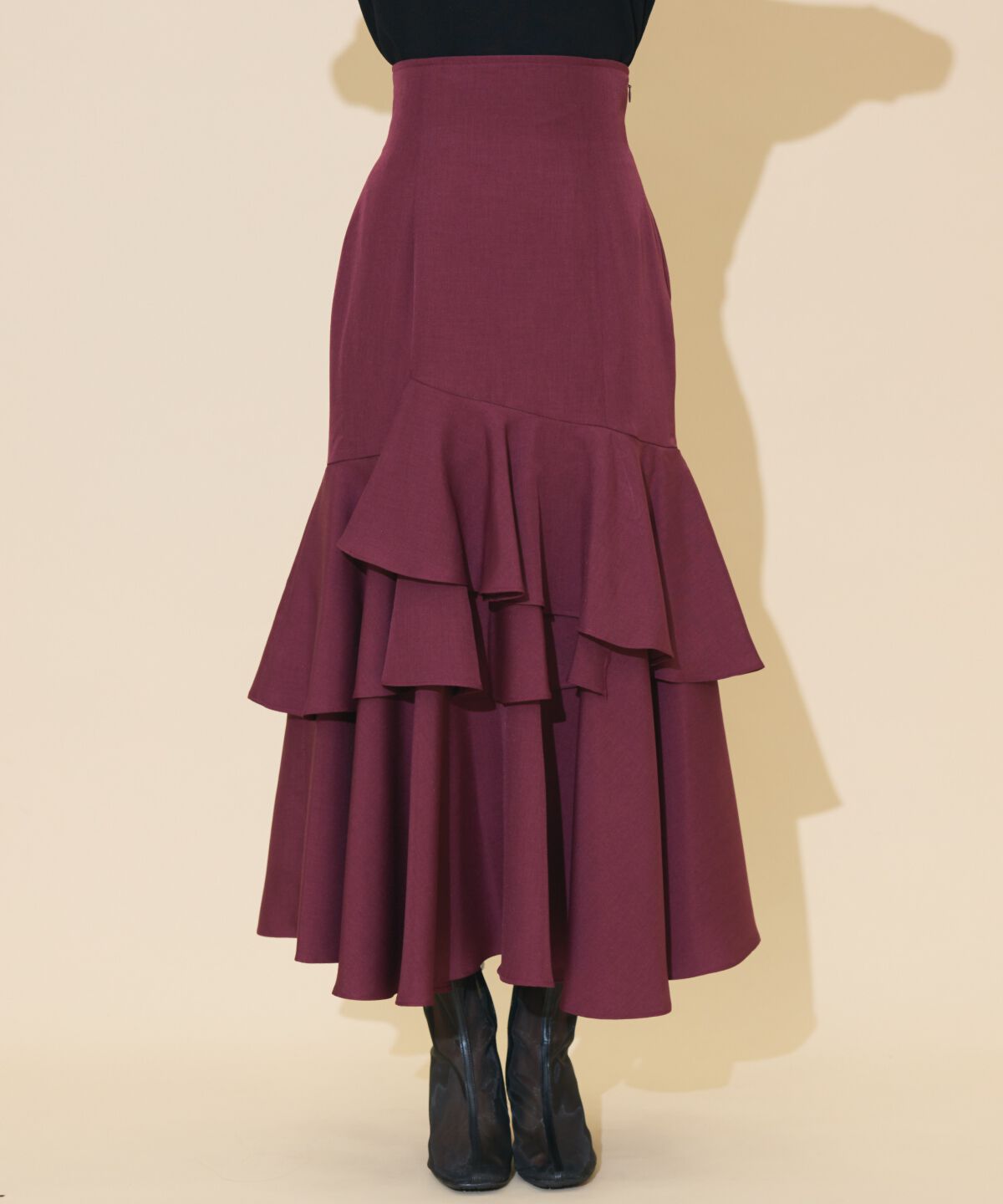 WILLSELECTION「アシメレイヤードハイウエストスカート」|フレア|