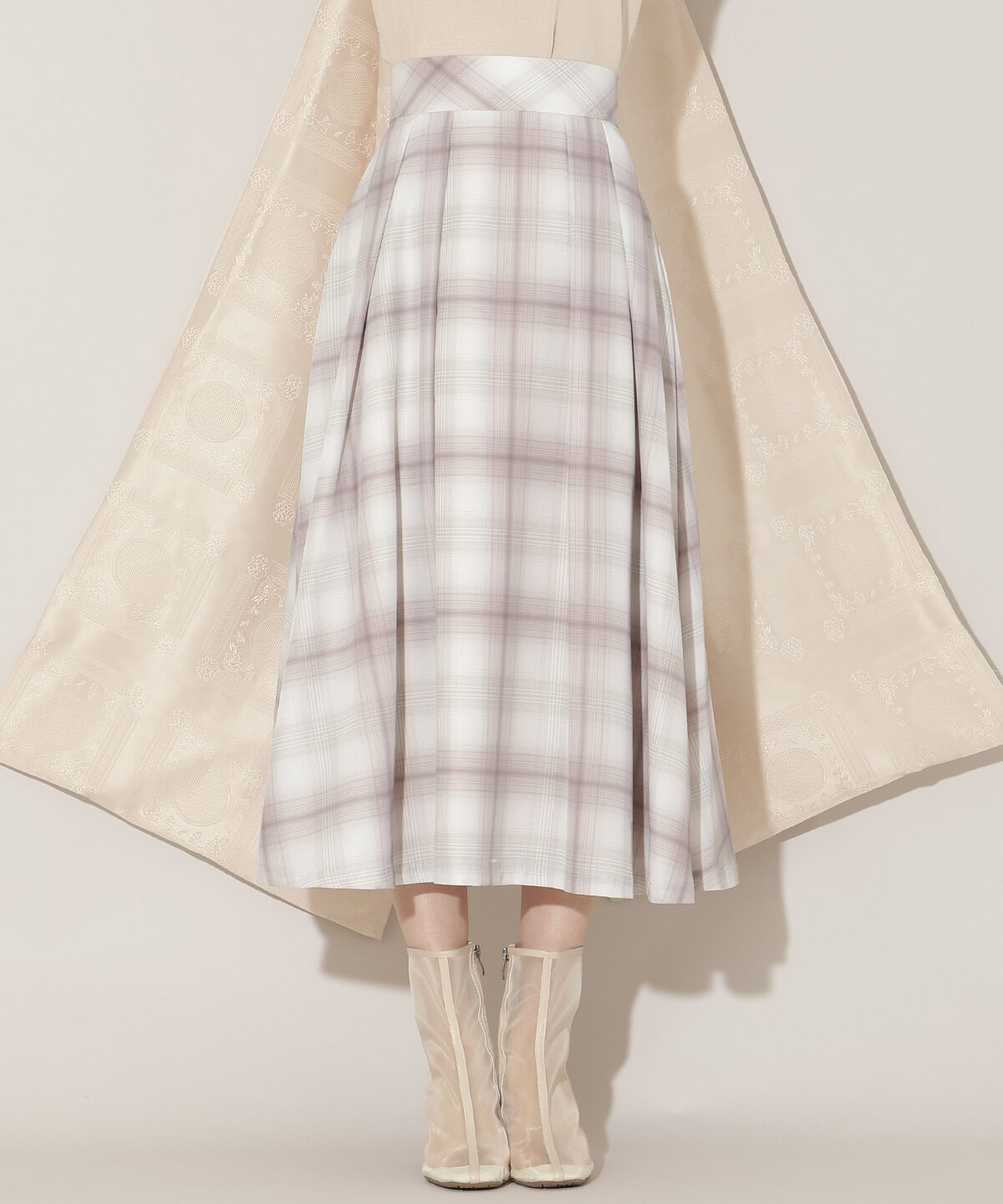 WILLSELECTION「オリジナルチェックタックフレアスカート」|フレア|