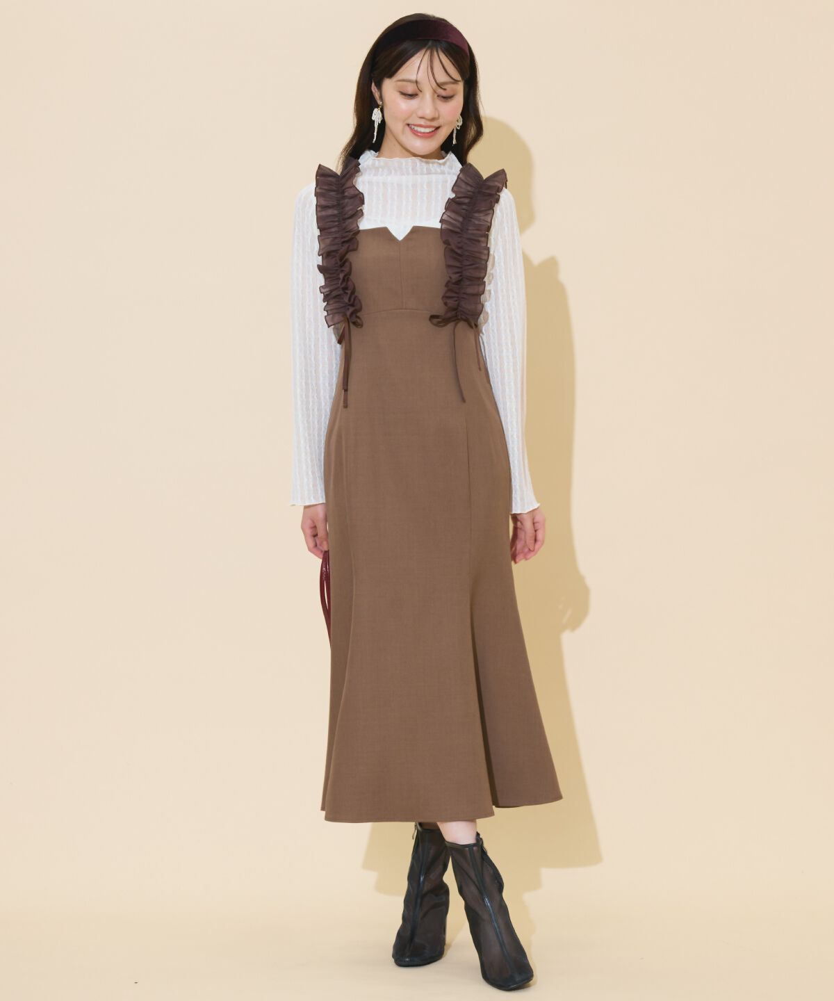 WILLSELECTION「フリルショルダーマーメイドワンピース」|ワンピース|