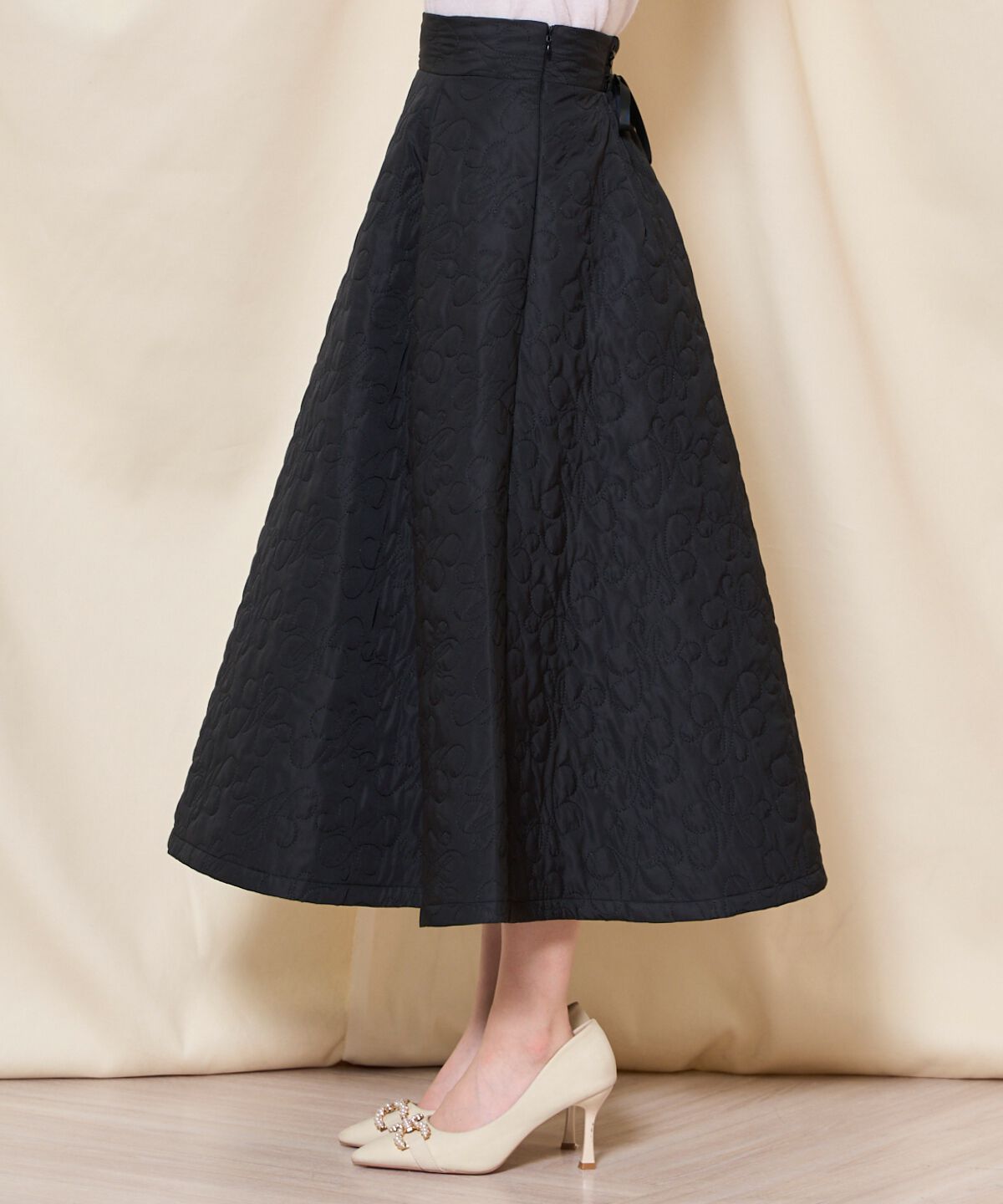 WILLSELECTION「キルティングボリュームフレアスカート」|フレア|