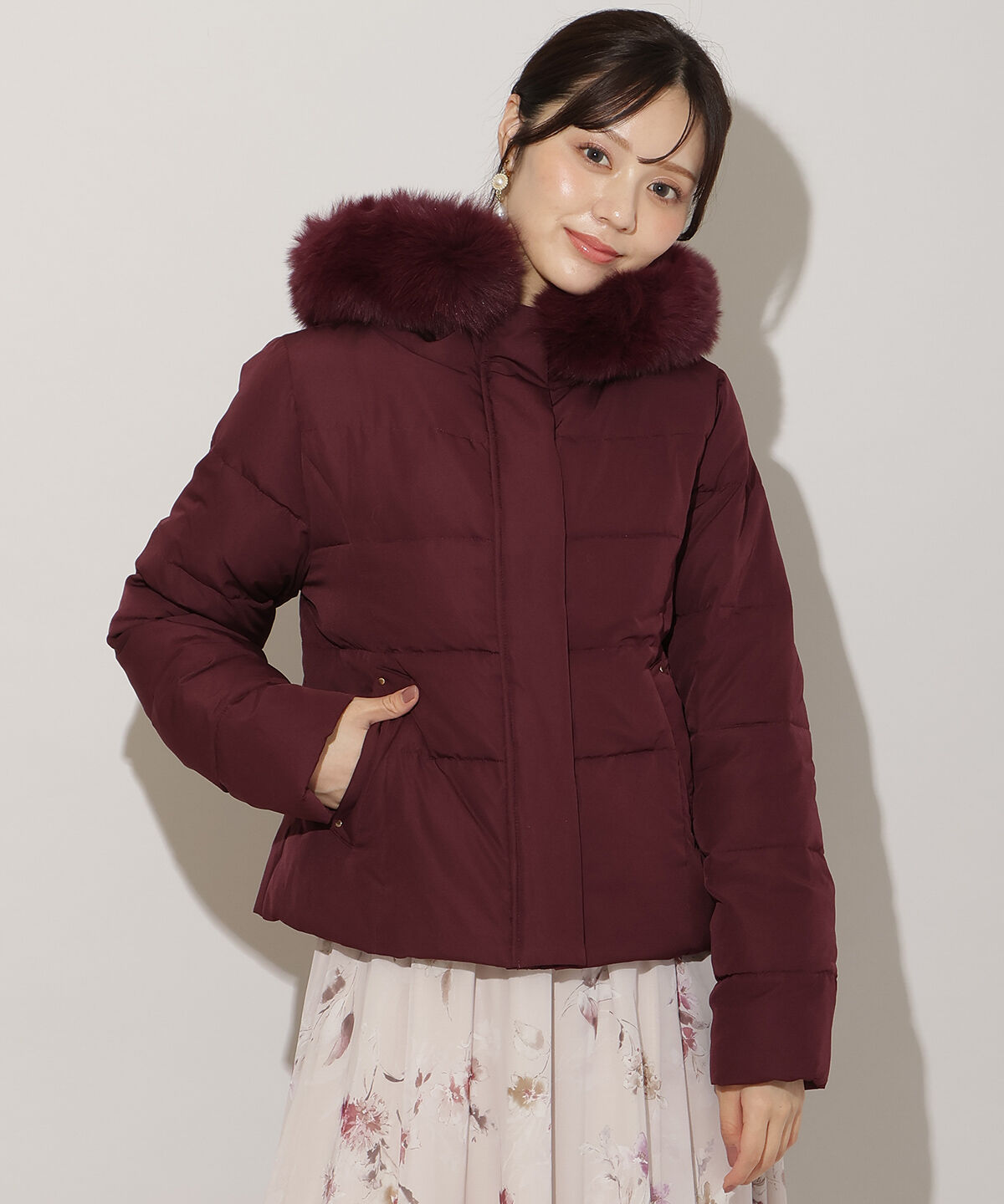 WILLSELECTION「フードファーペプラムショートダウン」|ダウン|