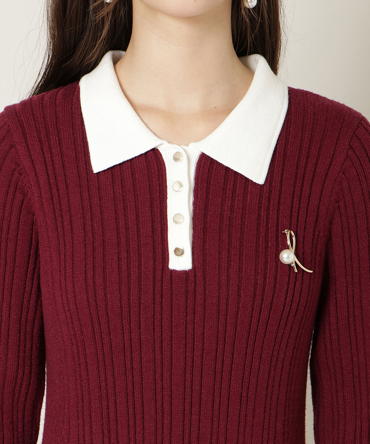 WILLSELECTION「ポロカラーフレアニットワンピース」|ワンピース|